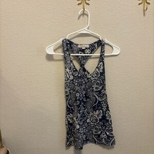 Twenty Blue and White Sleeveless Tank Top